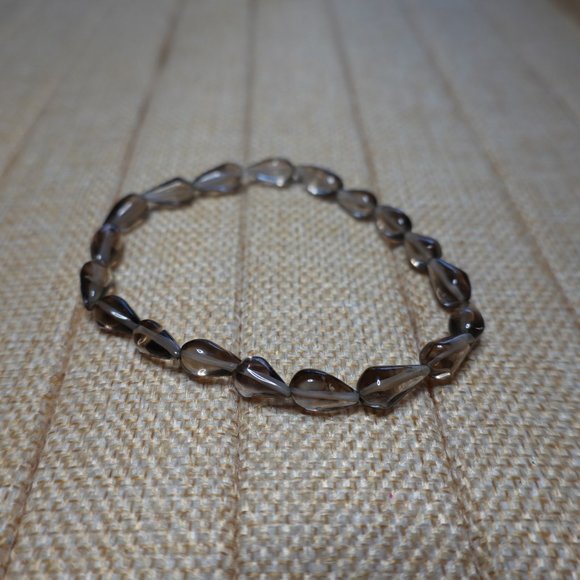 (NWT) Smoky Quartz Teardrop Beaded Bracelet - Picture 3 of 6
